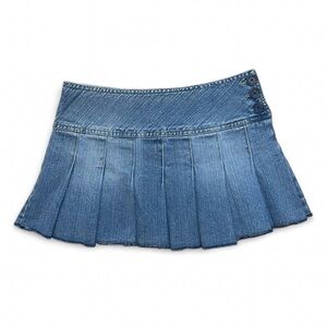 Y2K Aeropostale Micro Mini Pleated Denim Skirt - Size 1/2